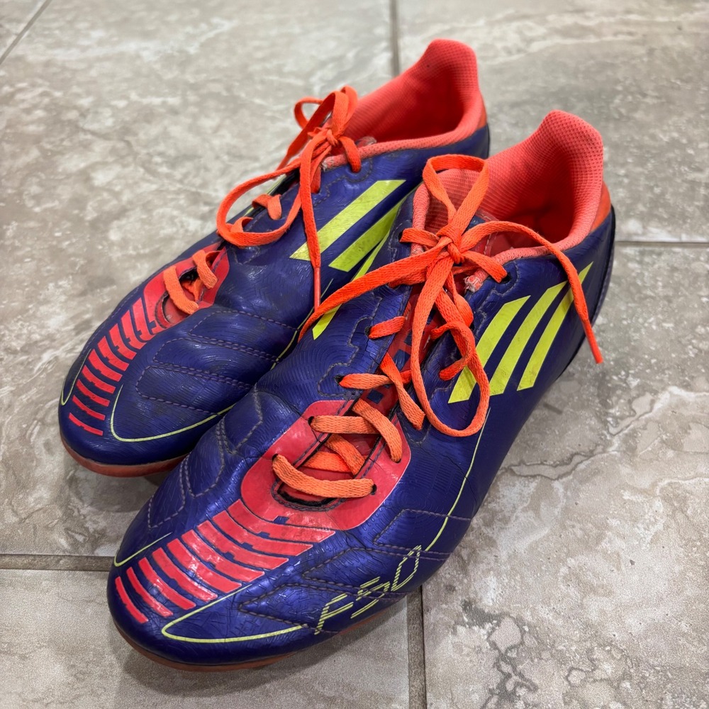 Adidas F50 Adizero Soccer Cleats Mens 6.5 Purple Orange Yellow G40312